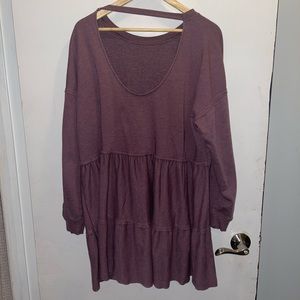 American Eagle Oversized Low Back Long Sleeve Dress